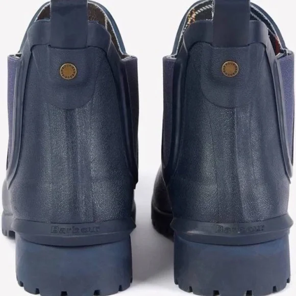 NEW Barbour Women's Wilton Wellington Ankle Rain Boots WATERPROOF BOOTIES Navy - Picture 4 of 5